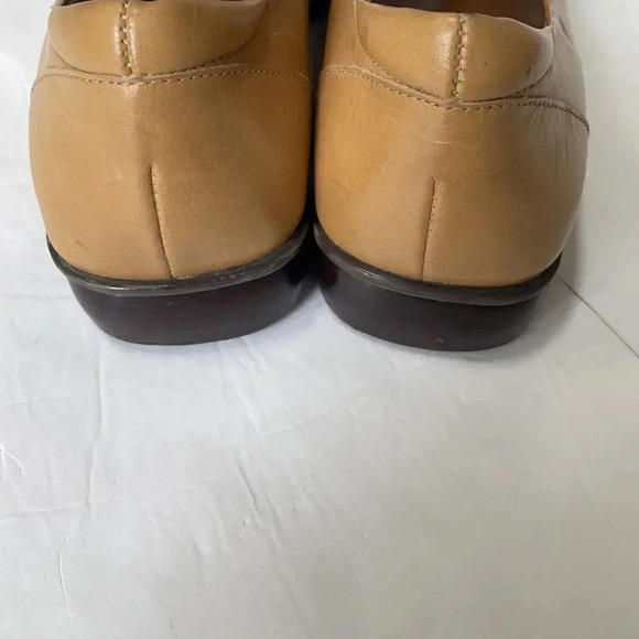 Enzo Angiolini tan & brown square toe flats Leather upper Women’s size 6.5 - Picture 4 of 11